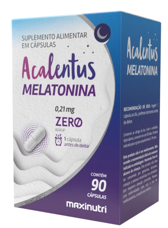Melatonina Acalentus 0,21mg, 90 Cápsulas, Maxinutri
