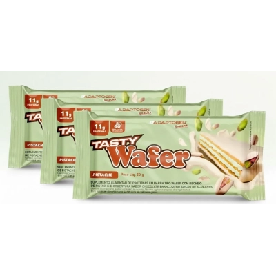 Tasty Wafer, Barra de Proteína, Sabores, 3 unidades 50g Cada, Adaptogen