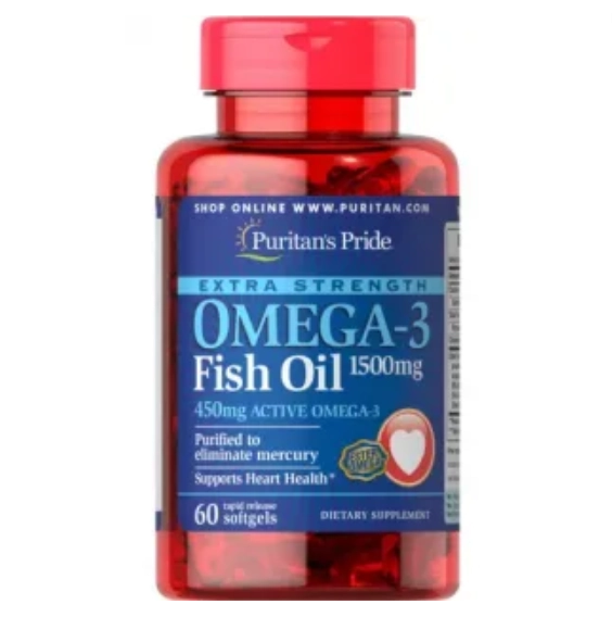 Ômega 3, 1500mg, Extra Força, 60 Cápsulas, Puritans Pride
