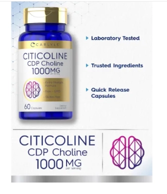 Citicoline CDP Choline 1000mg, 60 Cápsulas, Carlyle
