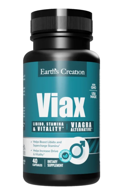 VIAX, Saúde Sexual Masculina, 40 cápsulas, Earths Creation