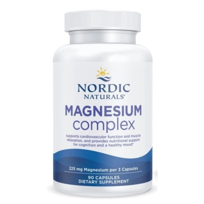 Magnesium Complex, Relaxamento Muscular, Sono e Vitalidade, 225mg,  90 Cápsulas, Nordic Naturals