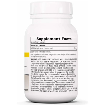 DHEA 5mg, Auxiliar no Envelhecimento Saudável,  60 Cápsulas, Integrative Therapeutics
