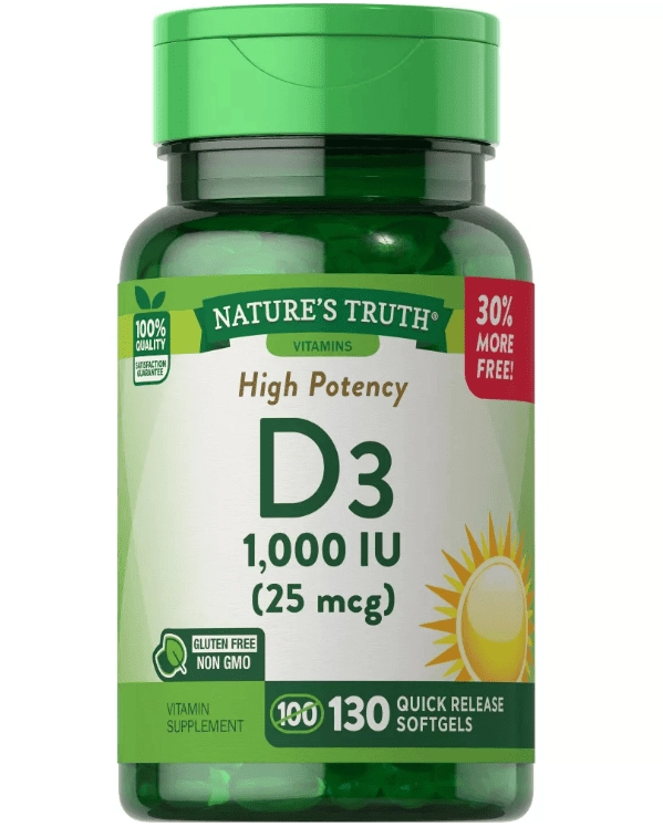 Vitamina D3 1000UI, 130 Cápsulas, Nature's Truth