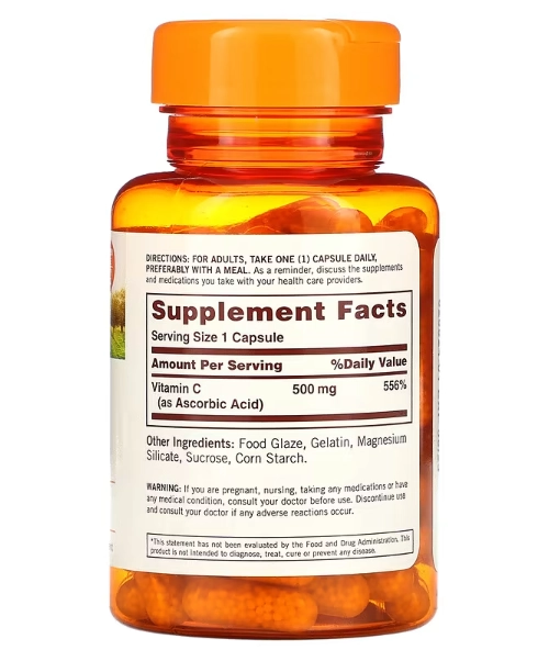 Vitamina C, 500mg, 90 Cápsulas, Liberação Programada, Sundown