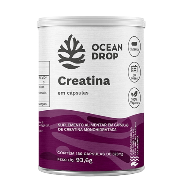 Creatina 520mg, 180 Cápsulas, Ocean Drop