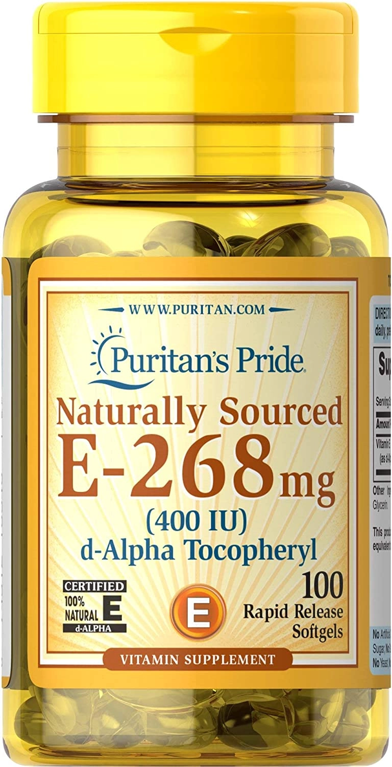 Vitamina E, 400IU, 100% natural, 100 softgels, Puritans Pride