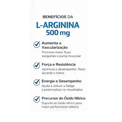 L-Arginine, 500mg, Nitric Oxide, 100 Cápsulas, Fitness Labs