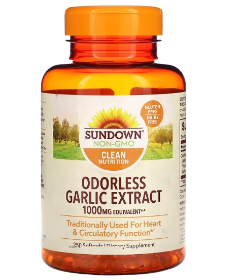 Odorless Garlic, Extrato de Alho Inodoro, 1000mg, 250 Softgels, Sundown