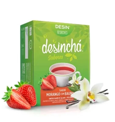 Desinchá, Sabor Morango com Baunilha, 10 Sachês