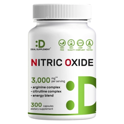 Nitric Oxide Booster (Óxido Nítrico), 3000mg, 300 Cápsulas, Deal Supplement