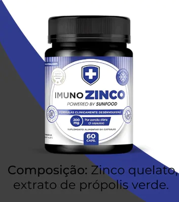 Imuno Zinco 200mg, 60 Capsulas, Sunfood
