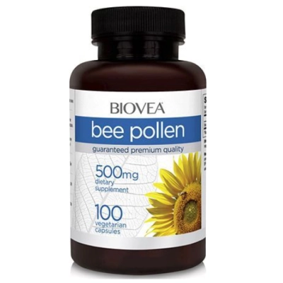 Bee Pollen 500mg, Pólen de Abelha, 100 Cápsulas, Biovea 