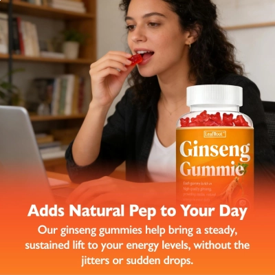 Ginseng Gummies (Ginseng Vermelho Coreano), 1500mg, 60 Gomas, LeafRoot