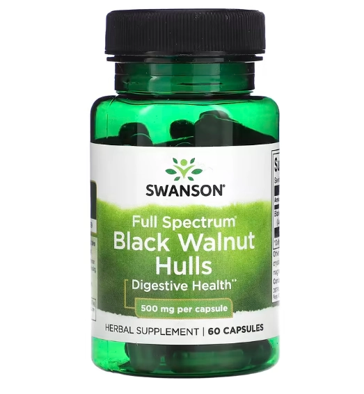 Espectro de Cascas de Nozes Pretas, 500mg, 60 Cápsulas, Swanson