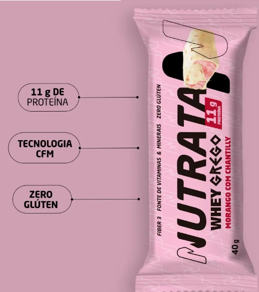 Barra Whey, Sabores, 3 Unidades 40g Cada, Nutrata