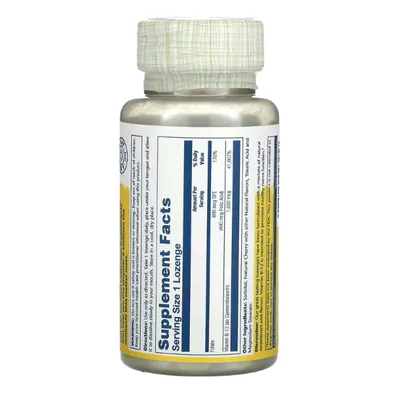 Vitamina B-12 com Ácido Fólico, Sabor Cereja, 1.000mcg, 90 Pastilhas, Solaray