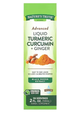 Cúrcuma Líquida , Curcumina + Gengibre, 59ml, Nature's Truth