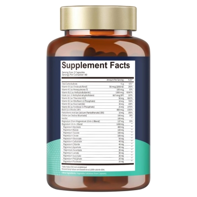 Complexo de Magnésio, Methylated B Complex, 120 Cápsulas, Totaria Health