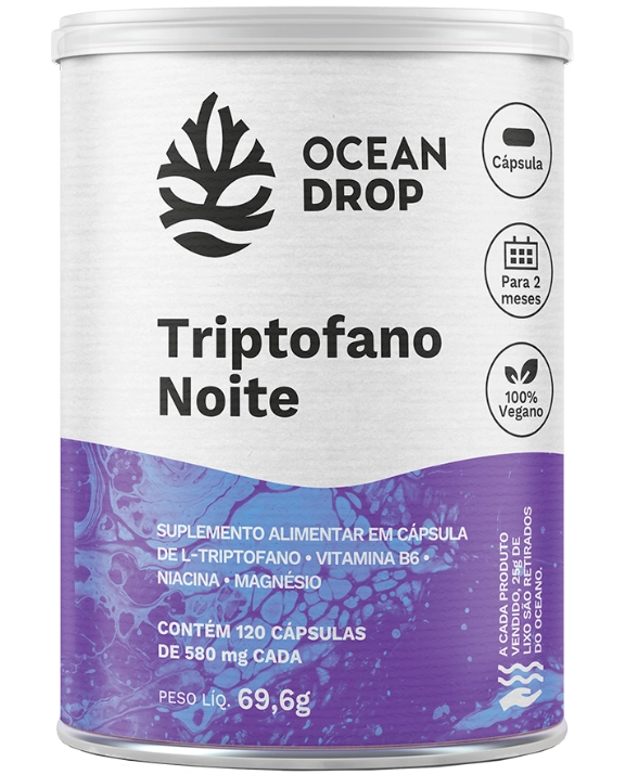 Triptofano com Magnésio, Vitamina B6 e Niacina, Cápsulas, Ocean Drop