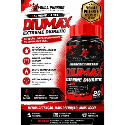 Diumax Extreme Diuretic, 20 Comprimidos, Bull Pharma