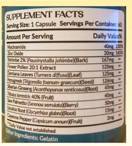 Sex Fuel For Men, 60 Capsulas, Earth's Creation