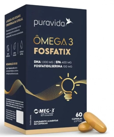 Ômega 3 Fosfatix, 60 Cápsulas, PuraVida