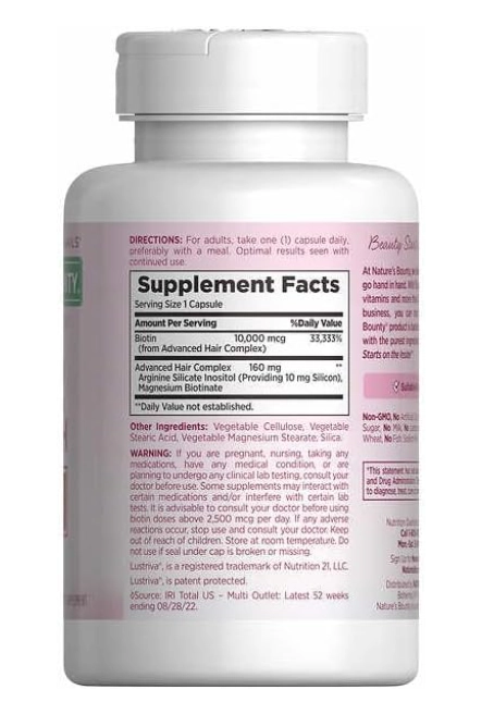 Hair Growth Supplement, Crescimento Capilar, Cabelos mais grossos e volumosos, 90 Cápsulas, Nature's Bounty