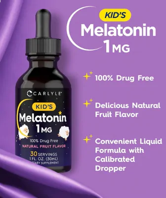 Melatonina kids 1mg, Sabor frutas, 30ml, Carlyle