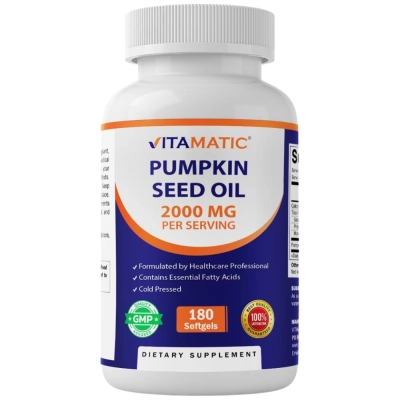  Óleo de Semente de Abóbora, 2000mg, 180 Softgels, Vitamatic