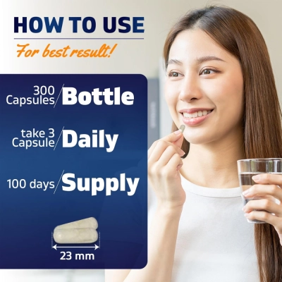Glicina 2000mg, Relaxamento, Sono e Bem-Estar Diário, 300 Cápsulas, Vitamatic