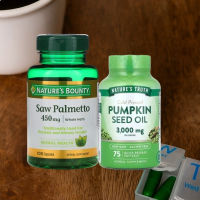 Kit Vitalidade Masculina Nature’s - Saw Palmetto + Pumpkin Seed Oil