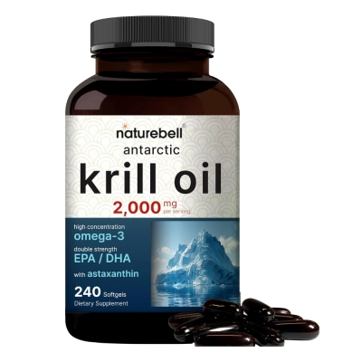 Óleo de krill 2000mg, 240 cápsulas moles, NatureBell