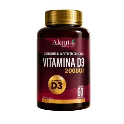 Vitamina D3 2000UI, Imunidade, Ossos Fortes e Bem-Estar Diário, 60 Cápsulas, Alquimia