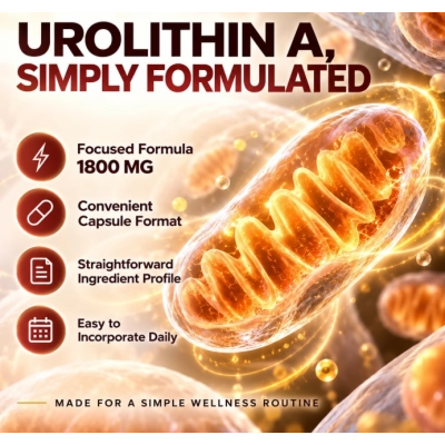 Urolitina A  1800mg, Envelhecimento Saudável e Renovação Celular,  60 Cápsulas, Faaioeuy
