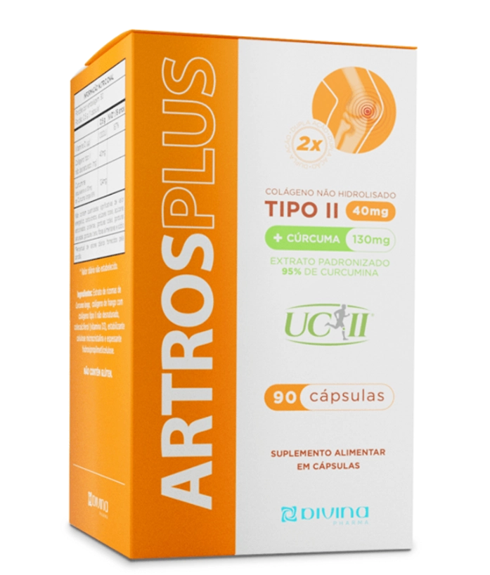 Artros Plus, Colágeno UC-II + Curcuma, 90 Comprimidos, Divina Pharma