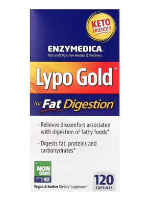 Lypo Gold, Para Digestão de Gorduras, 120 Cápsulas, Enzymedica