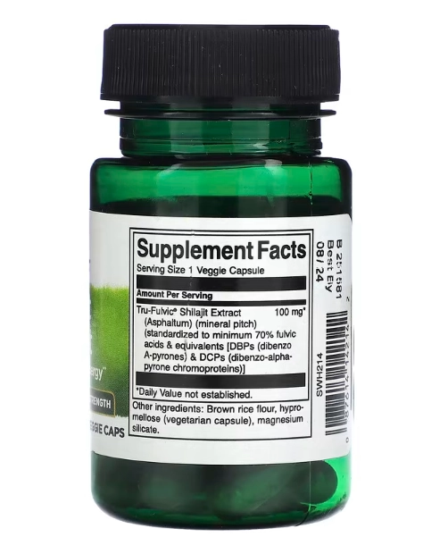 Extrato de Shilajit, 100mg, 30 Cápsulas, Swanson