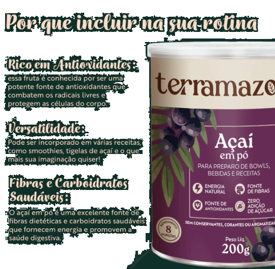 Açaí Em Pó, 200g, Terramazonia