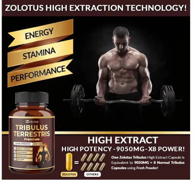 Tribulus Terrestris, 9050mg por cápsula, 150 cápsulas, Zolotus