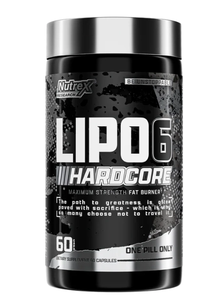 Lipo6 Hardcore, Queima de gordura Termogênica, 60 Cápsulas, Nutrex