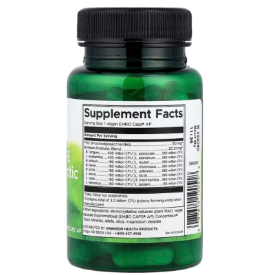 Probiótico Ultimate 16 cepas do Dr. Stephen Langer com FOS, 60 cápsulas, Swanson