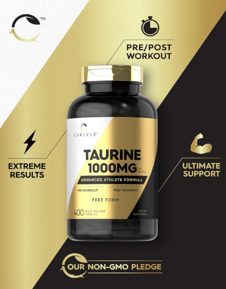 Taurina 1000mg, 400 Cápsulas, Carlyle 