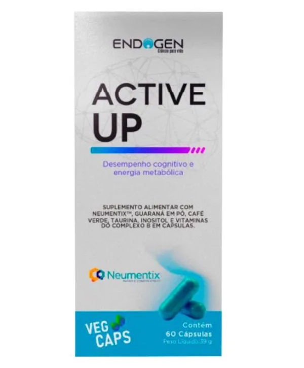 Active UP, Auxilio na Saúde Cognitiva, Concentração e Metabolismo, 60 Cápsulas, Endogen