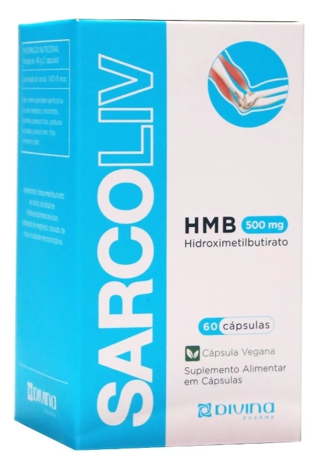 Sarcoliv HMB, 500mg,  60 Cápsulas, Divina Pharma
