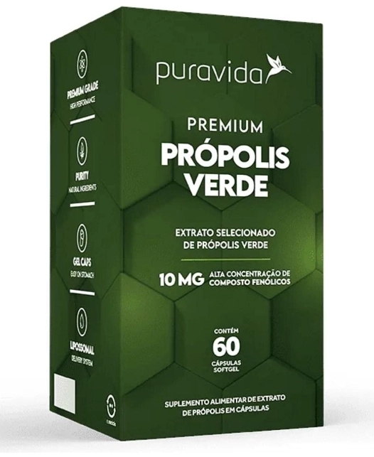 Própolis Premium, 60 cápsulas, Puravida