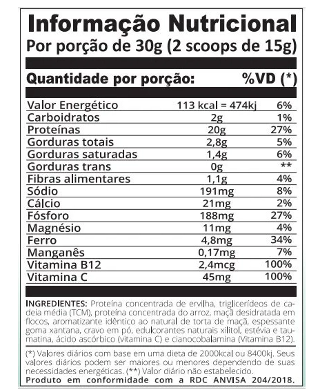 Healthy Vegan Protein, 454g Sabor Torta de Maçã, The One Supps
