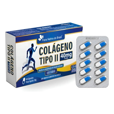 Colágeno Tipo II, 40mg, 60 Cápsulas, Flora Nativa
