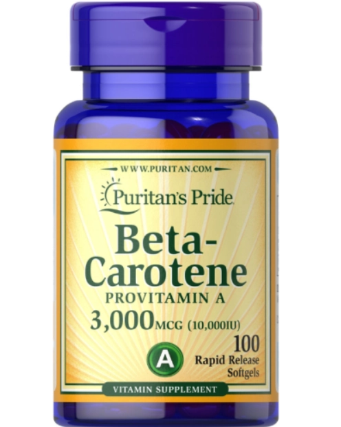 Beta Caroteno 3000mcg (10.000UI), 100 Cápsulas, Puritan's Pride