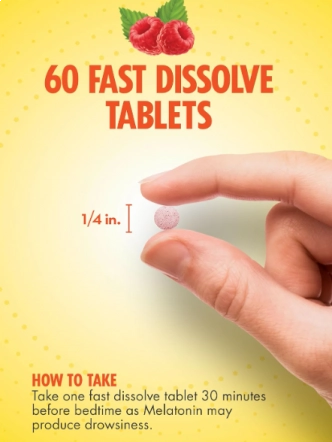 Melatonina 5mg, 60 comprimidos Fast Dissolve, Sabor Natural de Frutas, Sundance